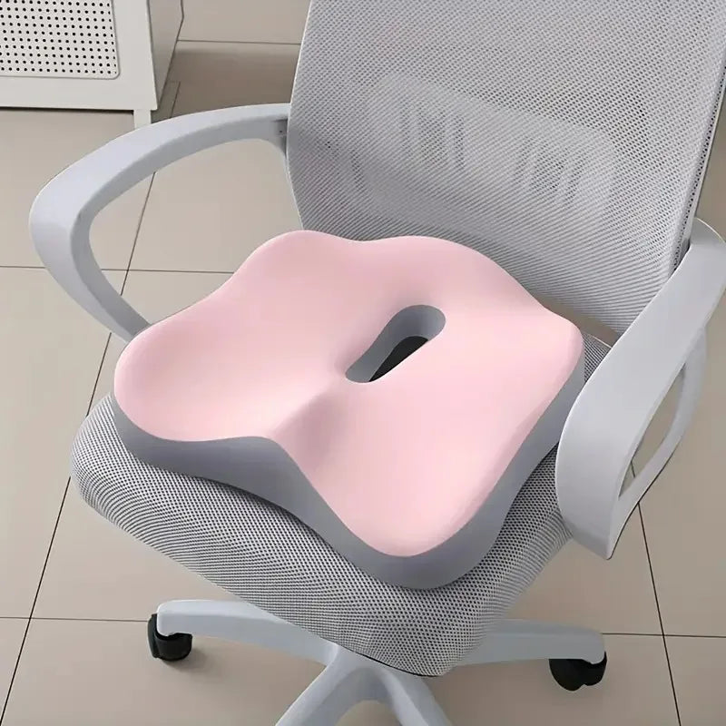 Ergonomic Memory Foam Seat Cushion for Office Chairs & Cars - Posture Support, Butt Pain Relief, Easyclean Material