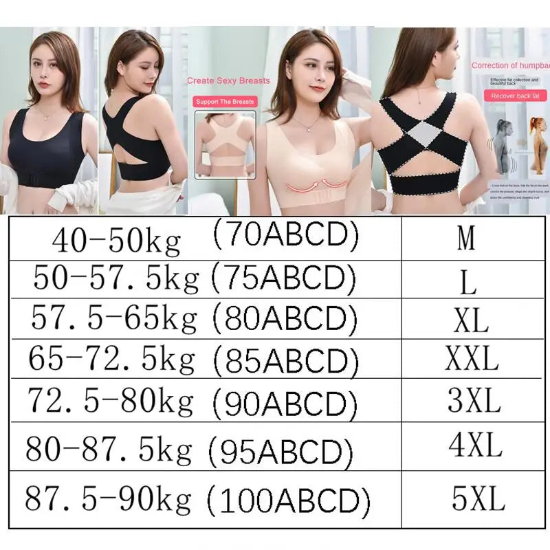 Posture Correction Bra Seamless Women's Underwear adjustable Push Up Brassiere Shockproof Sports Vest Corset Back Bralette